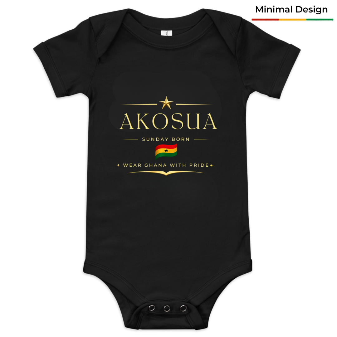 Ghana Premium Onesie 👑 – Baby Organic Short Sleeve One Piece