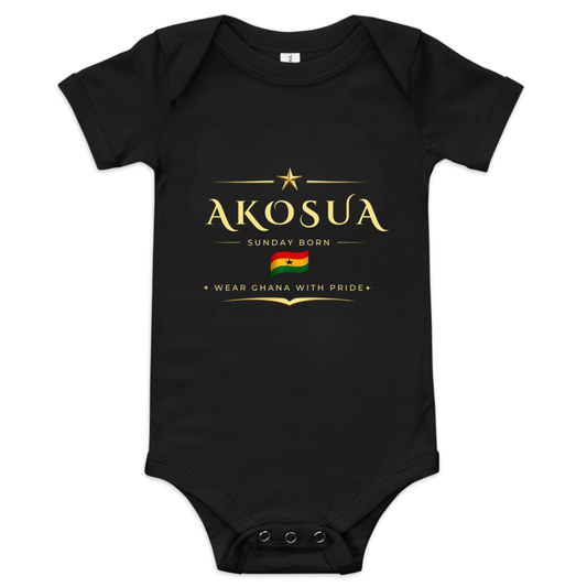 Ghana Premium Onesie 👑 – Baby Organic Short Sleeve One Piece