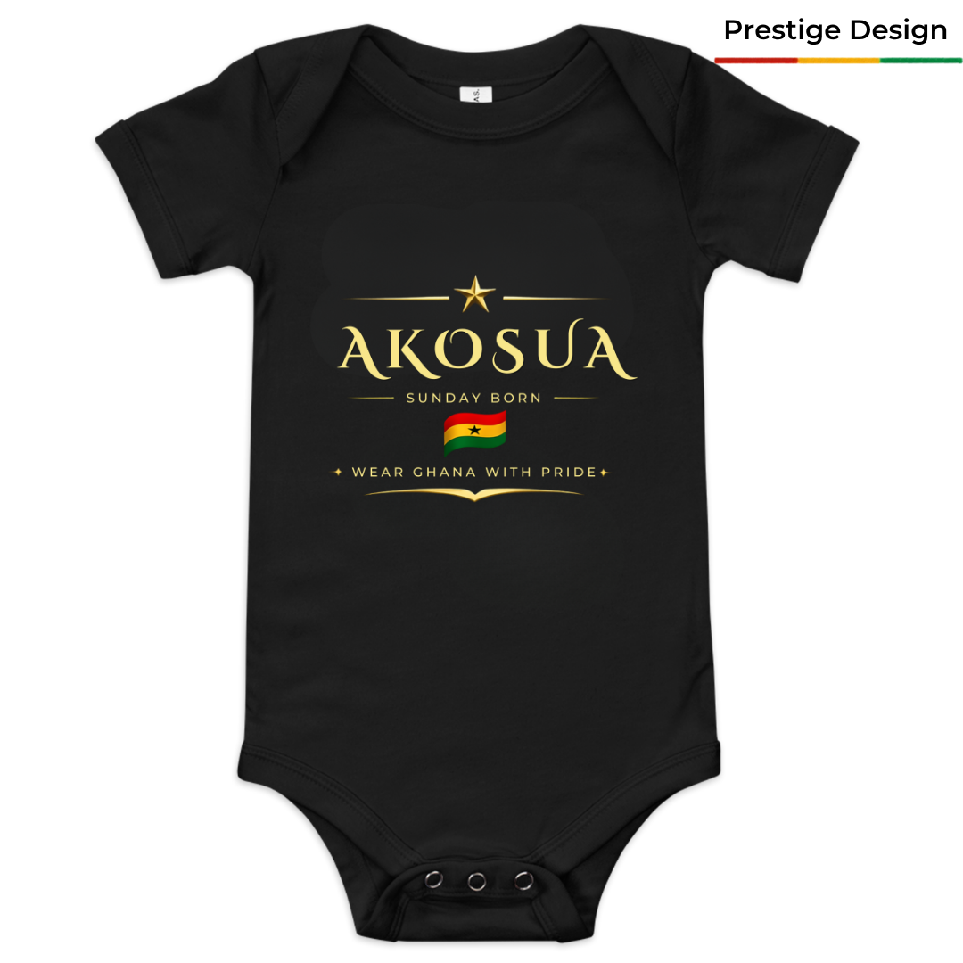 Ghana Premium Onesie 👑 – Baby Organic Short Sleeve One Piece