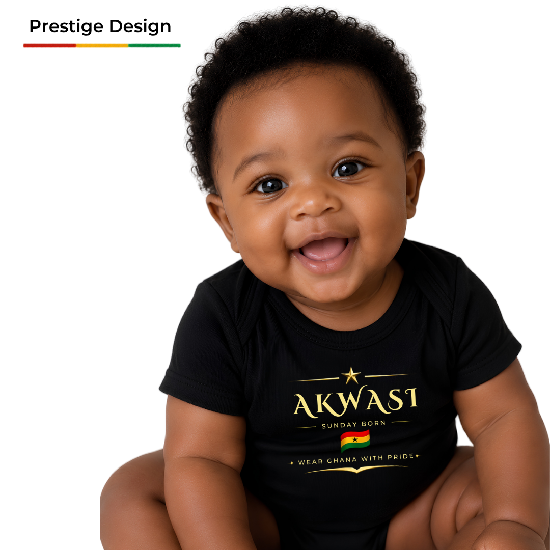 Ghana Premium Onesie 👑 – Baby Organic Short Sleeve One Piece