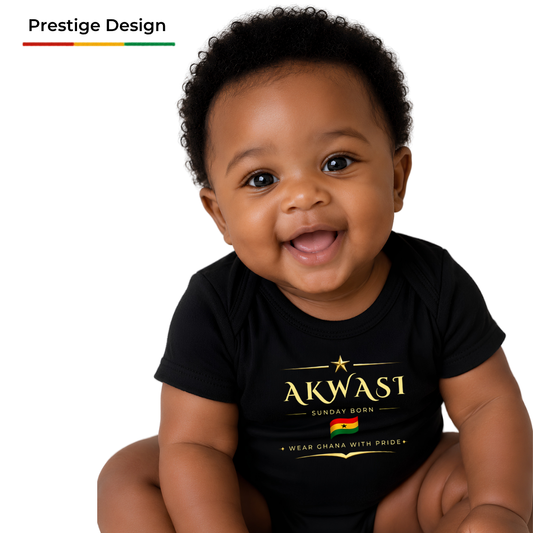 Ghana Premium Onesie 👑 – Baby Organic Short Sleeve One Piece