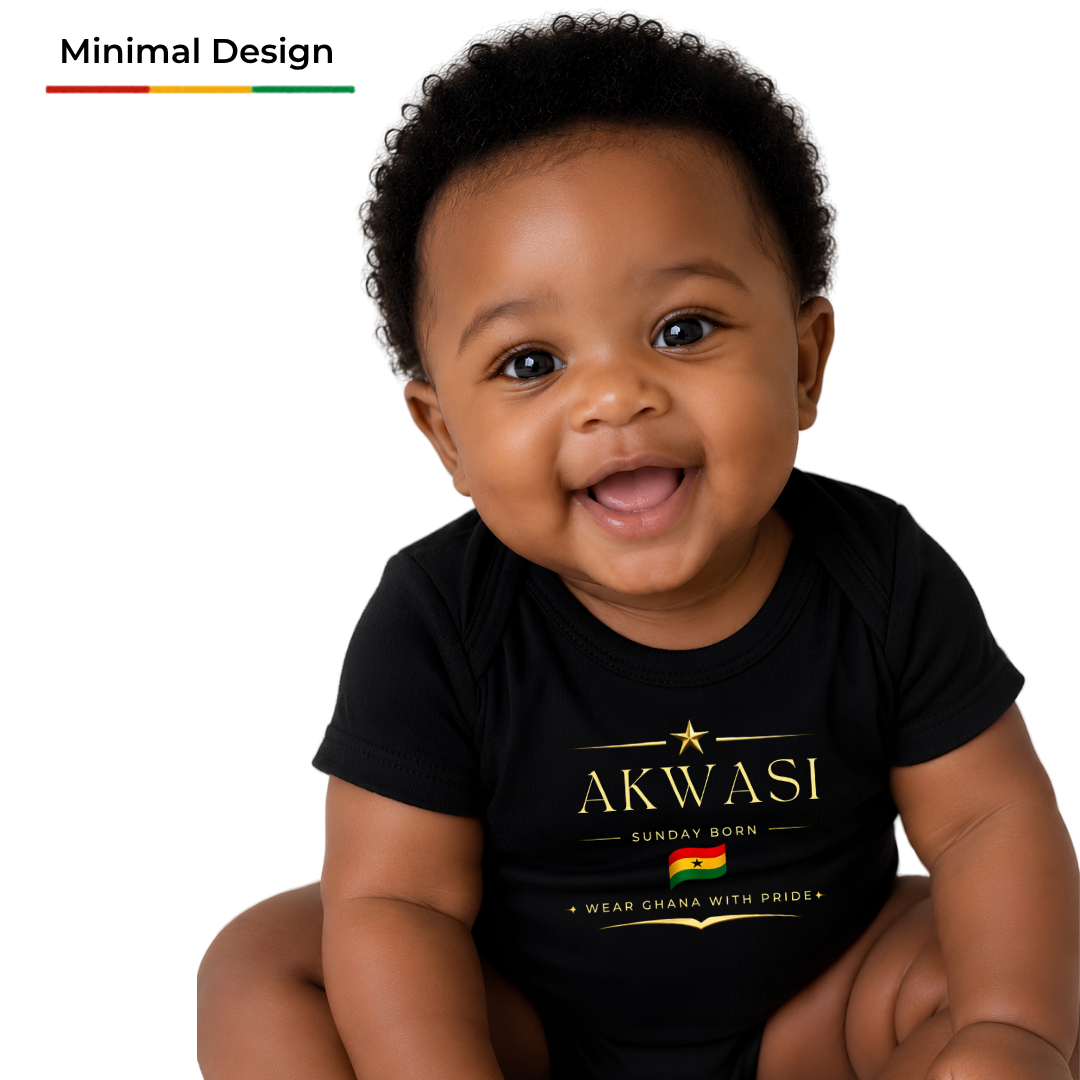 Ghana Premium Onesie 👑 – Baby Organic Short Sleeve One Piece