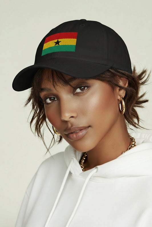 GHANA FLAG CAP 🇬🇭 BLACK