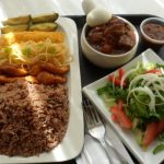 Waakye dish (Ghanaian rice and beans)